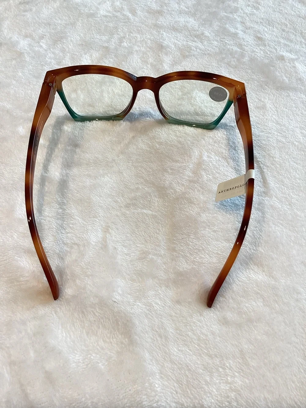 Anthropologie Readers Peepers Birdie Blue Light 1.50 Blonde Tortoise Colorblock
